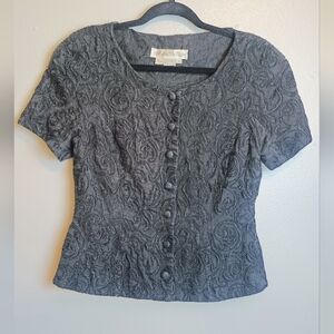 Vintage Marie St. Claire Linen Blouse Size 8